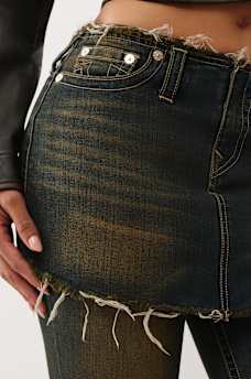 BECCA MID RISE SKIRT OVERLAY BOOTCUT JEAN, image 6