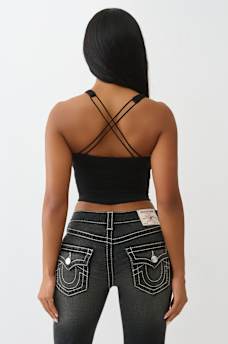 CROPPED STRAPPY RIBBED TANK, image 5