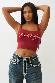 CROPPED STRAPPY RIBBED TANK, image 4