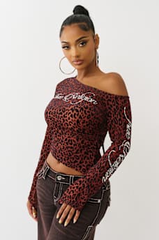 LEOPARD OFF-THE-SHOULDER TOP