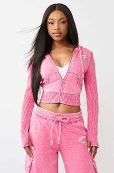 SUDADERA CORTA CON CAPUCHA Y CIERRE ACANALADA BIG&nbsp;T, image 2