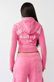 SUDADERA CORTA CON CAPUCHA Y CIERRE ACANALADA BIG&nbsp;T, image 6