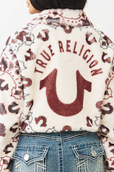 BANDANA PRINT FAUX FUR  JACKET, image 4