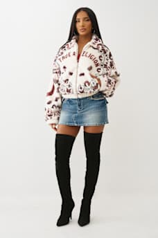 BANDANA PRINT FAUX FUR  JACKET, image 5