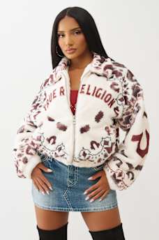 BANDANA PRINT FAUX FUR  JACKET, image 7