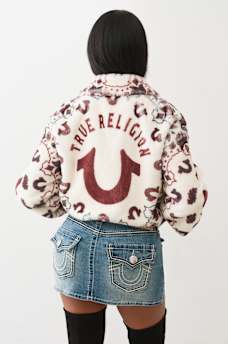 BANDANA PRINT FAUX FUR  JACKET, image 10