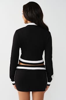 JACQUARD SHRUNKEN TRACK JACKET, image 6