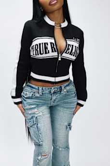 JACQUARD SHRUNKEN TRACK JACKET, image 1