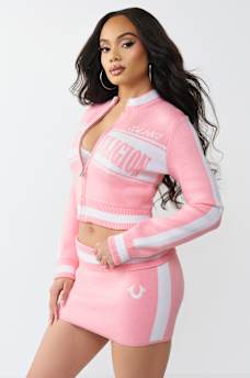 JACQUARD SHRUNKEN TRACK JACKET, image 4