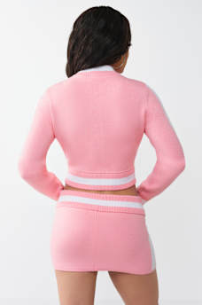 JACQUARD SHRUNKEN TRACK JACKET, image 5