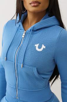 CRYSTAL WING SHRUNKEN ZIP HOODIE, image 6