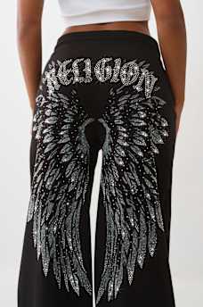 WINGED CRYSTAL LOGO BAGGY SWEATPANT