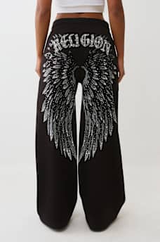 WINGED CRYSTAL LOGO BAGGY SWEATPANT