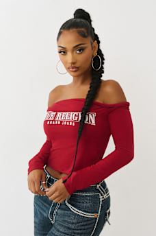 OFF-THE-SHOULDER TWIST TOP