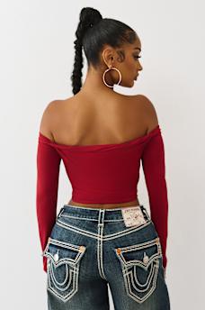 OFF-THE-SHOULDER TWIST TOP