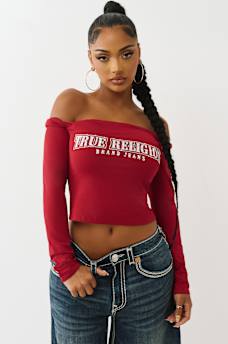 OFF-THE-SHOULDER TWIST TOP