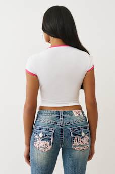 TRUE RELIGION X VON DUTCH CAP SLEEVE BABY TEE