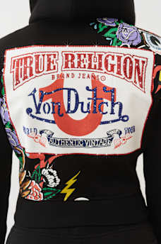 TRUE RELIGION X VON DUTCH SHRUNKEN ZIP HOODIE