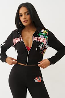 TRUE RELIGION X VON DUTCH SHRUNKEN ZIP HOODIE