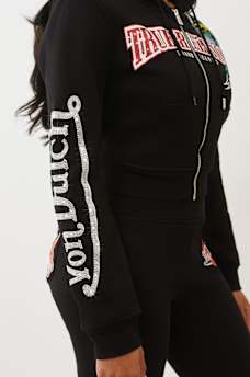 TRUE RELIGION X VON DUTCH SHRUNKEN ZIP HOODIE
