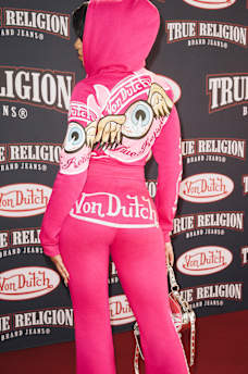 TRUE RELIGION X VON DUTCH CRYSTAL SHRUNKEN ZIP HOODIE, image 2