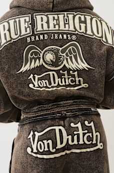 TRUE RELIGION X VON DUTCH WASHED GIRLFRIEND ZIP HOODIE
