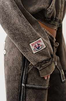 TRUE RELIGION X VON DUTCH WASHED GIRLFRIEND ZIP HOODIE