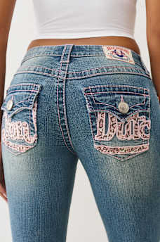 TRUE RELIGION X VON DUTCH BECCA MID RISE BIG T BOOTCUT JEAN, image 3