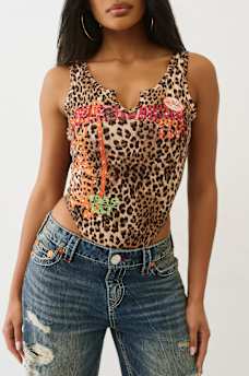 TRUE RELIGION X VON DUTCH LEOPARD V-NOTCH BODYSUIT, image 2