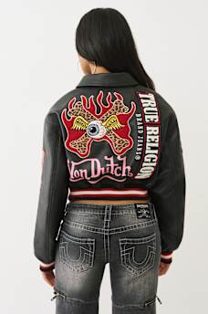 TRUE RELIGION X VON DUTCH SHRUNKEN VARSITY JACKET, image 4