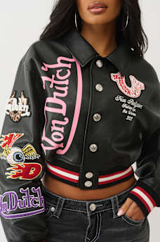 TRUE RELIGION X VON DUTCH SHRUNKEN VARSITY JACKET, image 5