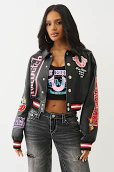 TRUE RELIGION X VON DUTCH SHRUNKEN VARSITY JACKET, image 6