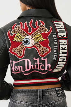 TRUE RELIGION X VON DUTCH SHRUNKEN VARSITY JACKET, image 9