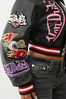 TRUE RELIGION X VON DUTCH SHRUNKEN VARSITY JACKET, image 10