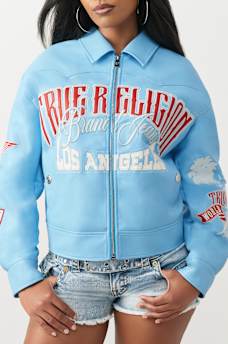 CHAQUETA UNIVERSITARIA DE CUERO SINT&Eacute;TICO CON MARCA, image 5