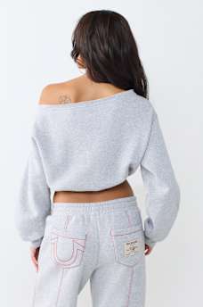 APPLIQU&Eacute; BUDDHA OFF-SHOULDER TOP