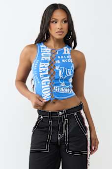 PRINTED BUDDHA SPLIT TOP