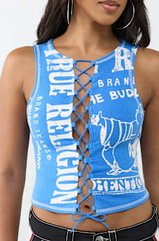 PRINTED BUDDHA SPLIT TOP
