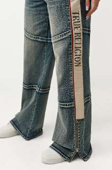 JEAN AMPLE MI-TAILLE PANNEAU CONTRASTE BOBBI, image 4