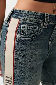 JEAN AMPLE MI-TAILLE PANNEAU CONTRASTE BOBBI, image 5
