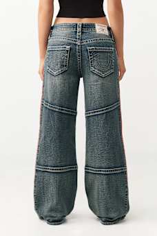 JEAN AMPLE MI-TAILLE PANNEAU CONTRASTE BOBBI, image 6