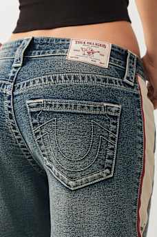 JEAN AMPLE MI-TAILLE PANNEAU CONTRASTE BOBBI, image 7