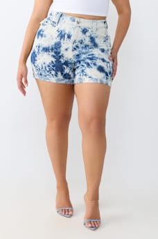 PLUS JENNIE MID RISE FLAP CURVY SHORT