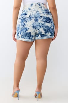 PLUS JENNIE MID RISE FLAP CURVY SHORT