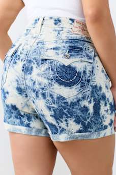 PLUS JENNIE MID RISE FLAP CURVY SHORT