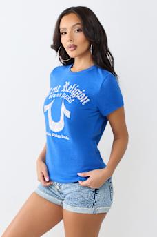 CRYSTAL HORSESHOE CREWNECK TEE