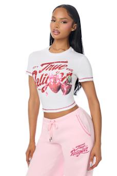 CRYSTAL CHERRY BABY TEE
