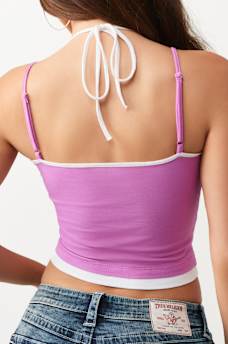 CRYSTAL HORSESHOE DOUBLE STRAP SLEEVELESS TOP, image 5