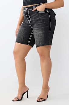 PLUS MIYA MID RISE BIG T FLAP BERMUDA SHORT 