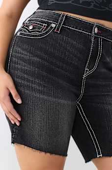 PLUS MIYA MID RISE BIG T FLAP BERMUDA SHORT 